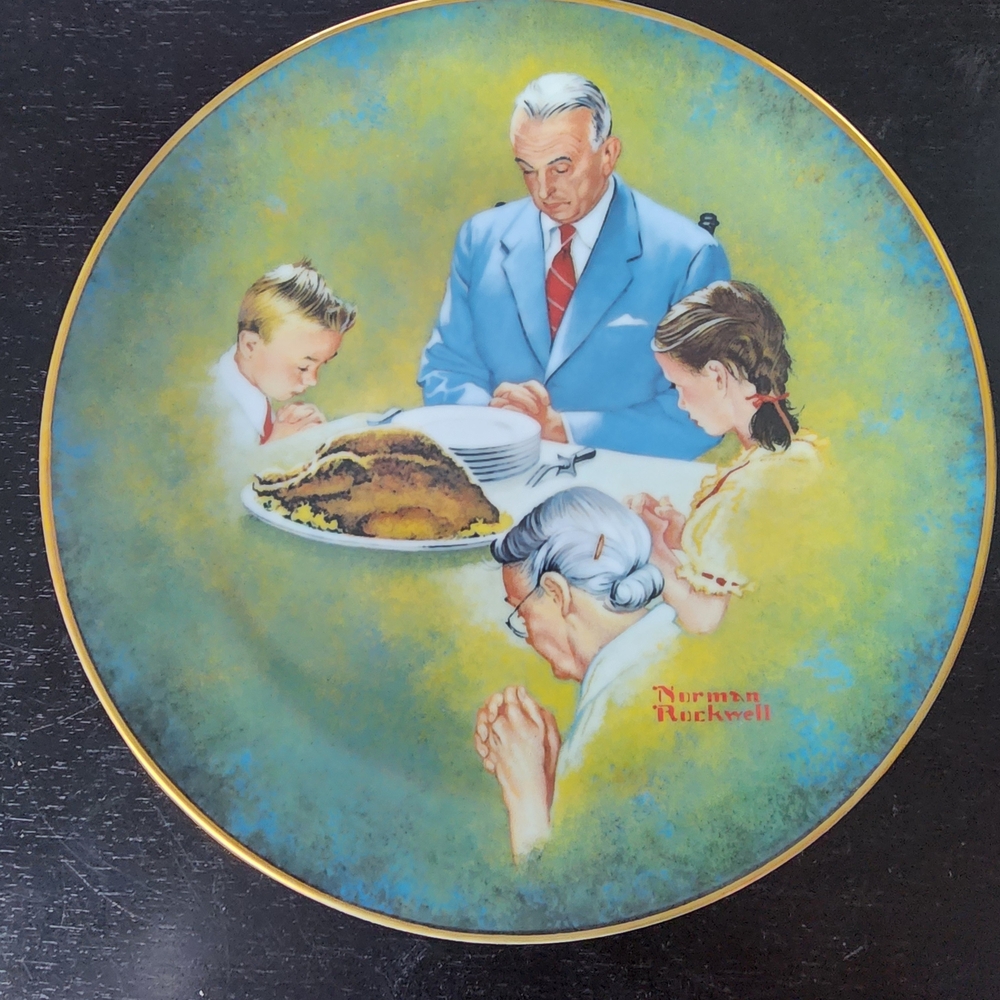Norman Rockwell Decorative Plate - Family Prayer by Dinner